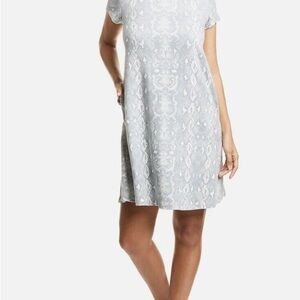 J. McLaughlin Naja Faux Suede Mini Shift Dress Womens Size Small Snake Print